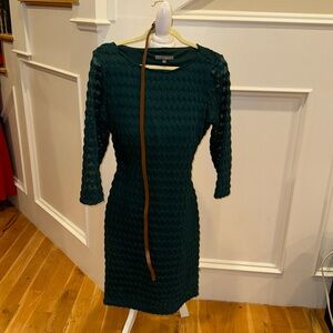 Forest Green knit dress with texture size 10